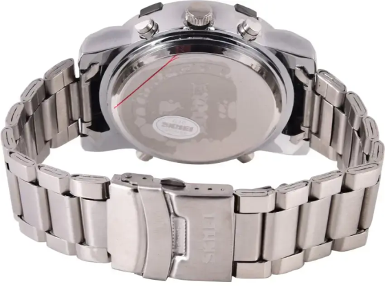 Класичний наручний годинник Skmei 1389 Сріблястий з синім Вінниця