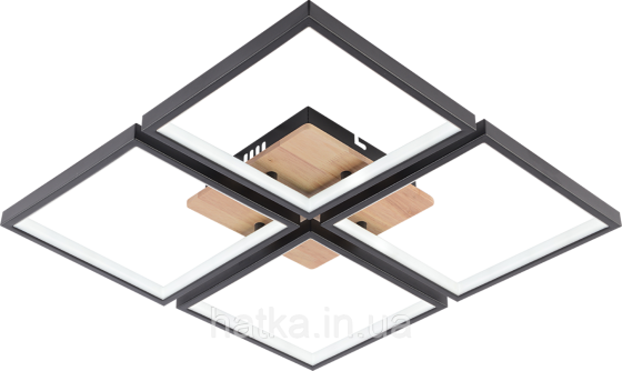 Люстра потолочная светодиодная VALESO DK6587/4 с пультом, LED 82W, диммер, Черный+Дерево Киев