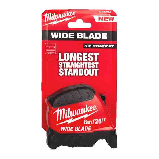 Рулетка WIDE BLADE MILWAUKEE (Gen2), (полотно 35мм), 8м/26фт Одесса