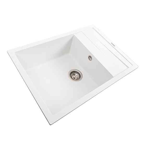 PLATINUM Кухонна мийка гранітна матова 7050 CASCADA Platinum білосніжний Київ