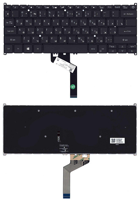 Клавиатура для ноутбука Acer Aspire Swift 5 SF514-52T с подсветкой (Light), Black, RU Вінниця - фото 1