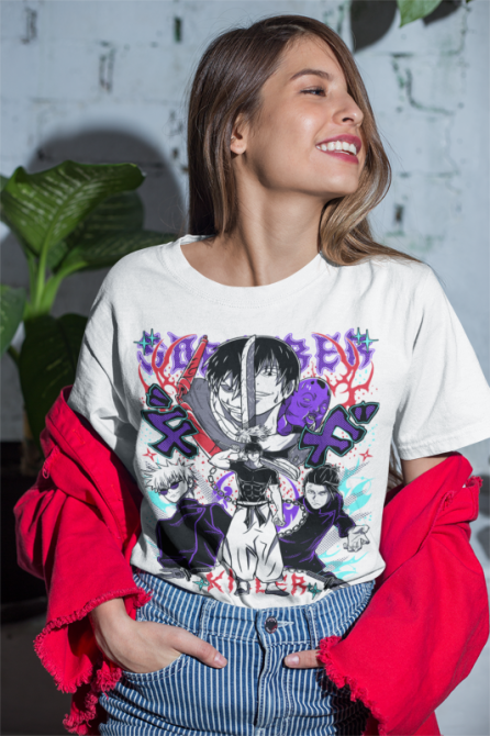 Футболка для мальчика аниме Магическая битва оверсайз (рост от 165 до 180 ) Черний AnimeJ0098m Днепр - изображение 4