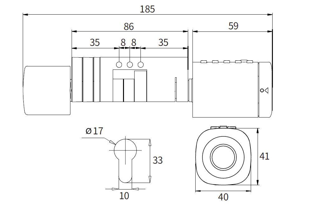 Розумний дверний біометричний замок (циліндр) SEVEN LOCK SL-7773BF silver (40-106 мм) Київ - фото 5