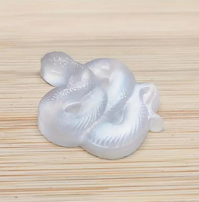 Фигурка змеи из натурального селенита, символ года 2025, змея из камня 5 см, талисман удачи и богатс Киев - изображение 4