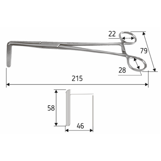 Затискач вагінальний для гістеректомії Wertheim Cullen, 21,5 см, J-17-299 Дніпро
