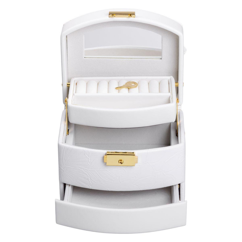 Шкатулка для прикрас з еко-шкіри, 3 яруси, з замком Київ - фото 7