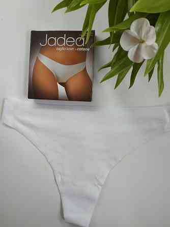 Трусики-стринги девушке jadea 8002 белые хлопковые без швов Славута