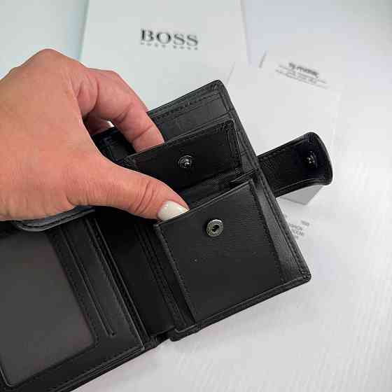 Мужской брендовый кошелек на застежке Boss (7702) Киев