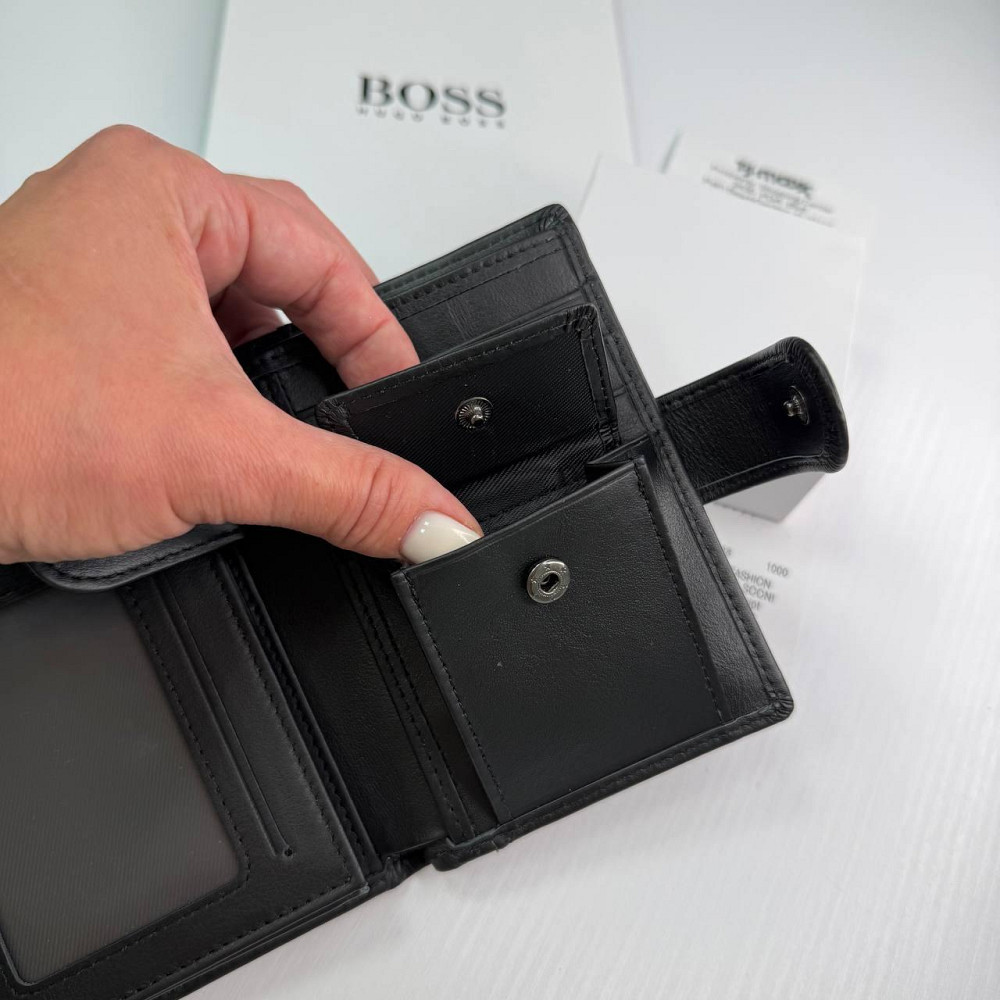 Мужской брендовый кошелек на застежке Boss (7702) Киев - изображение 4
