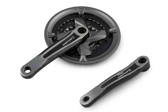 Зірки велосипедні (передні) 24/34/42T (+2 шатуна L-170 mm, квадрат, чорні, з захистом) (OKTALINK GRAY) OKT Мукачево