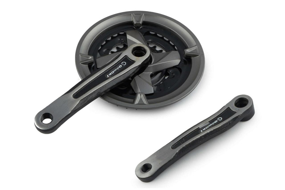 Звезды велосипедные (передние) 24/34/42T (+2 шатуна L-170mm, квадрат, черные, с защитой) (OKTALINK GRAY) OKT Мукачево - изображение 1