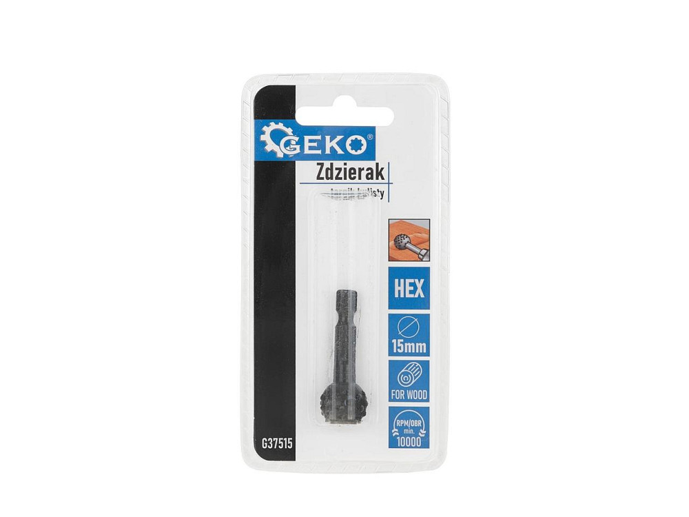 Рашпіль "GeKo" з хвостовиком Hex-E6,3 (під шуруповерт) діаметром 15мм кулястої форми Київ - фото 3
