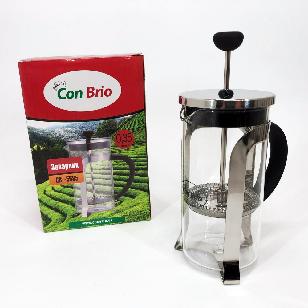 Френч-пресс из качественого материала Con Brio CB-5535 350 мл, Качественный заварочный чайник с прессом EV-34 Львов - изображение 2