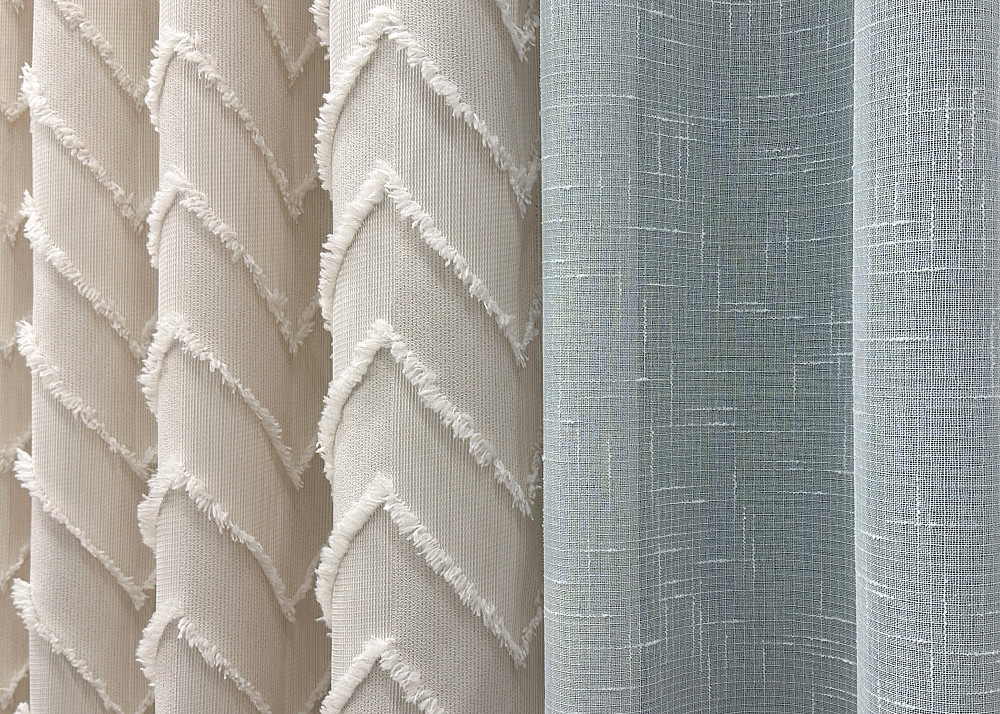 Комплект штор VR-Textil Лен Букле 150х270 2шт и Тюль 400х270 1806ш-115т Айвори с белым 71-042/3 Киев - изображение 6