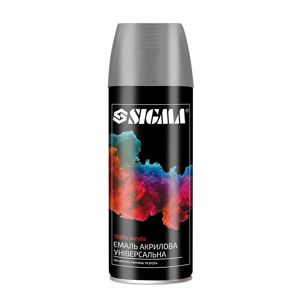 Sigma Эмаль аэрозольная акриловая 400мл RAL 7024 графитово-серый глянец SIGMA (2736721) Коломия - фото 1