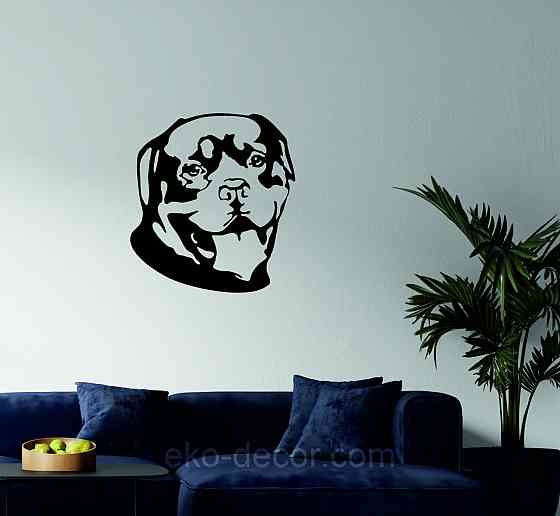 Декоративное настенное Панно «Ротвелер», Декор на стену 90*90 см, Черный Киев