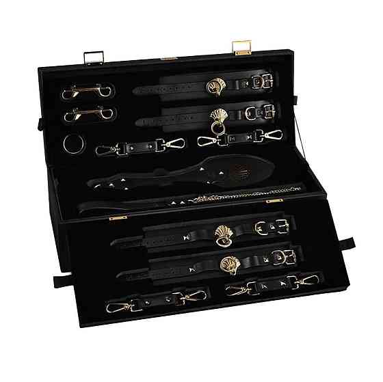 Розкішний набір для BDSM Zalo Bondage Play Kit, 10 аксесуарів у кейсі, шкіра, кристал Swarovski Sex Aura Київ