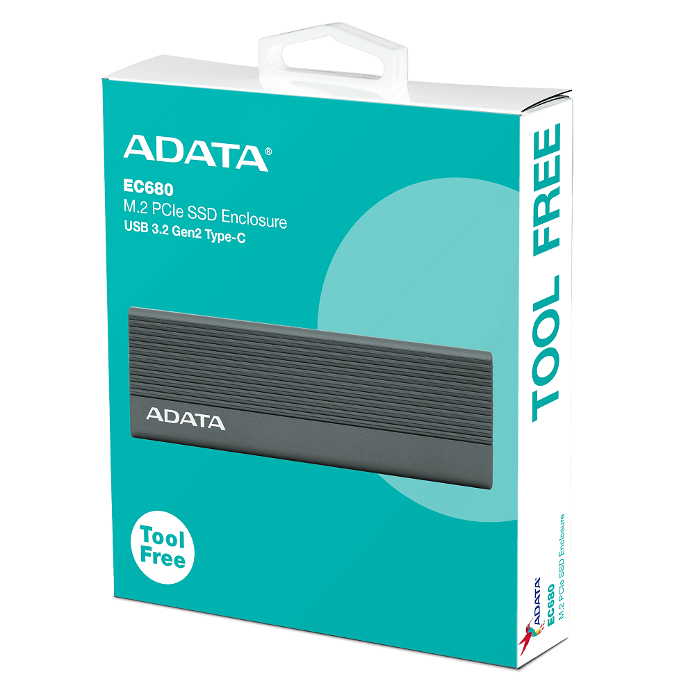 Зовнішня кишеня для накопичувача A-DATA EC680 для SSD M.2 PCIe USB3.2 Gen2 Type-C Gray Одеса - фото 2