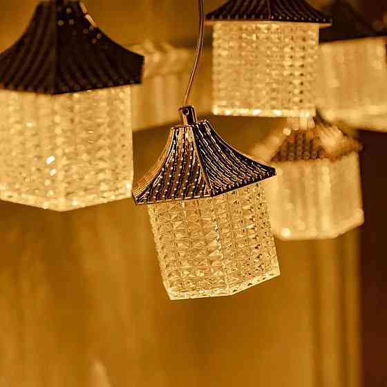 Гирлянда штора с фигурками Фонарь 3 метра 6 ламп теплый желтый свет 6L3MLIG Киев