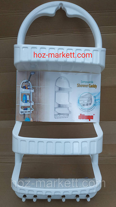 Полиця у ванну навісна настінна біла пластикова пряма 62 см Харків - фото 2