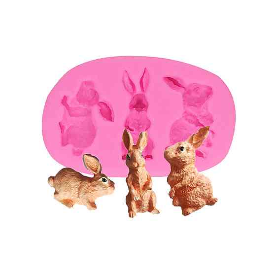 Силиконовая форма Заяц 79 на 47 мм розовый Киев