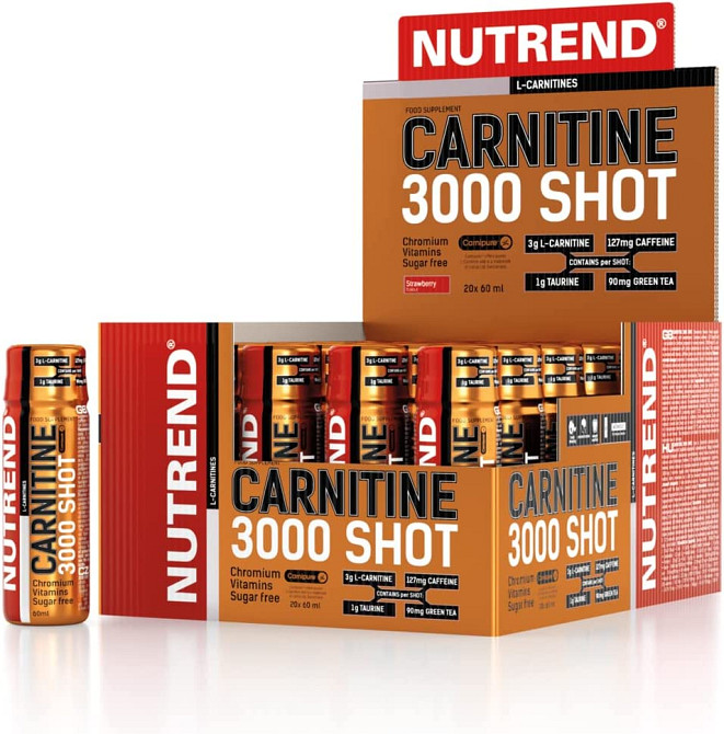 L-карнитин Nutrend L-carnitine 3000 Shot 20*60 ml (Strawberry) Луцк - изображение 1