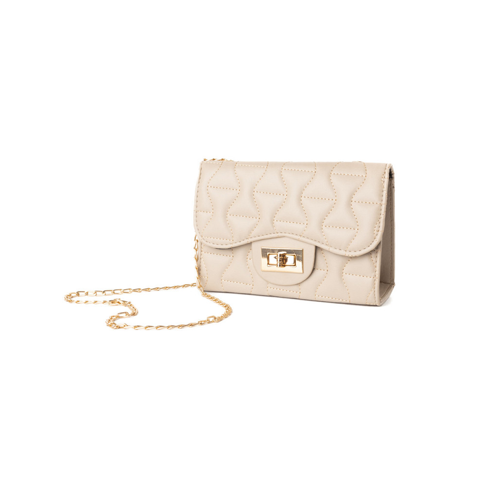 Сумка женская через плечо, сумочка клатч со стеганым узором и ручкой-цепочкой, Бежевый Каменец-Подольский - изображение 1