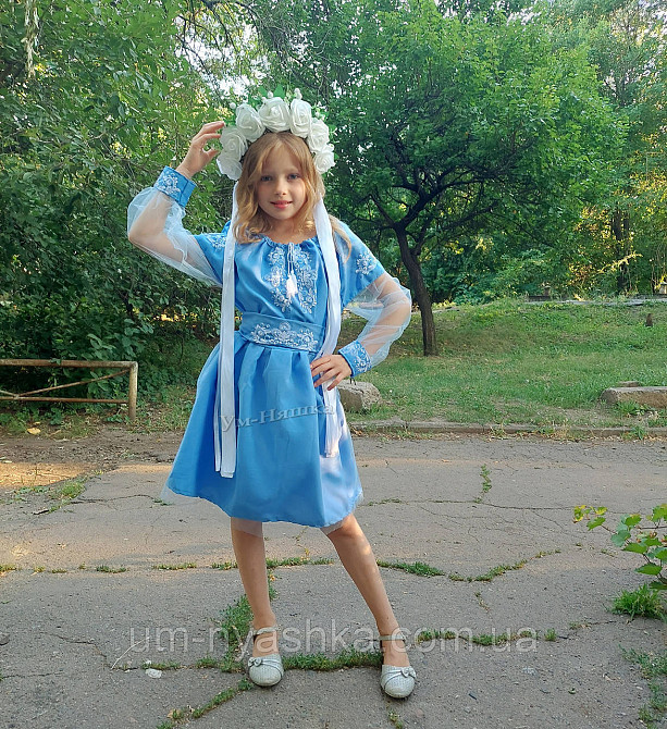 Дитяче вишите плаття "Блакитна казка" Кривий Ріг - фото 5