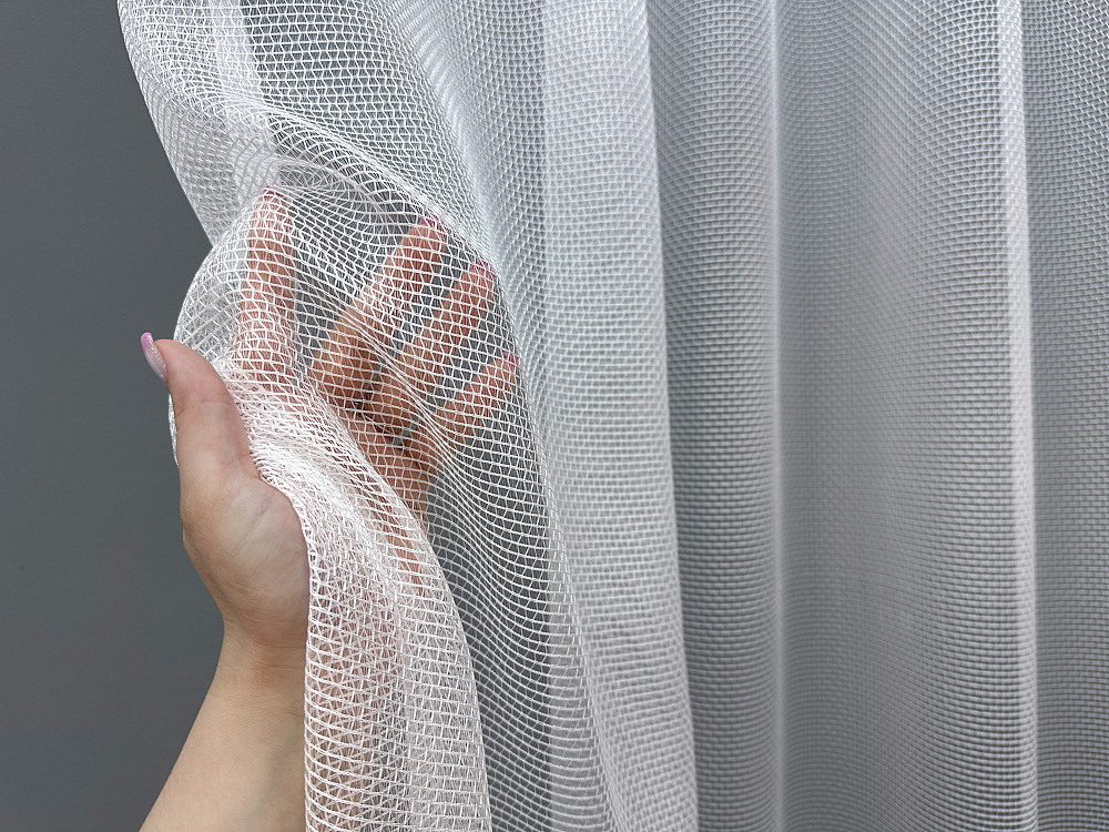 Тюль VR-Textil 1747т Сітка Льон Білий з оливковим 300х250 см (42-0856) Київ - фото 4