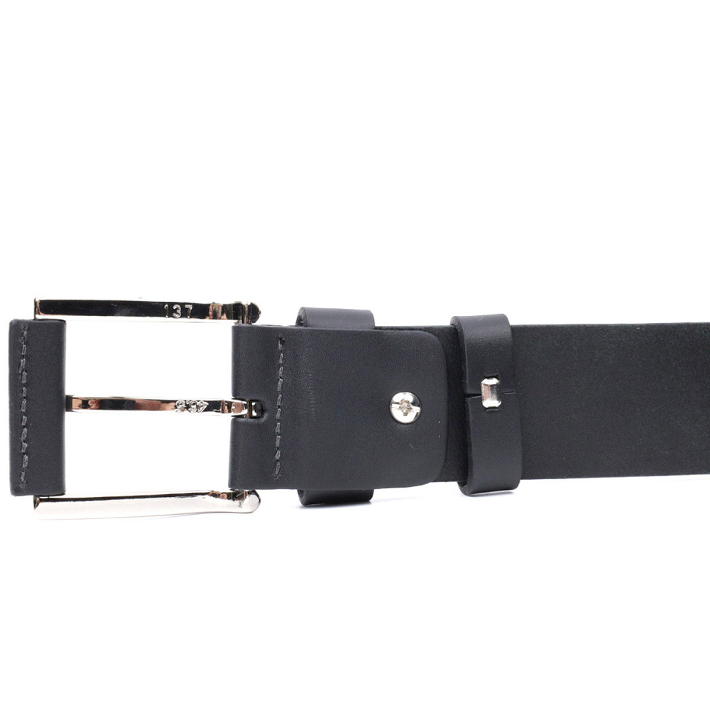 Качественный ремень под джинсы из натуральной кожи GRANDE PELLE 11685 Черный Киев - изображение 2