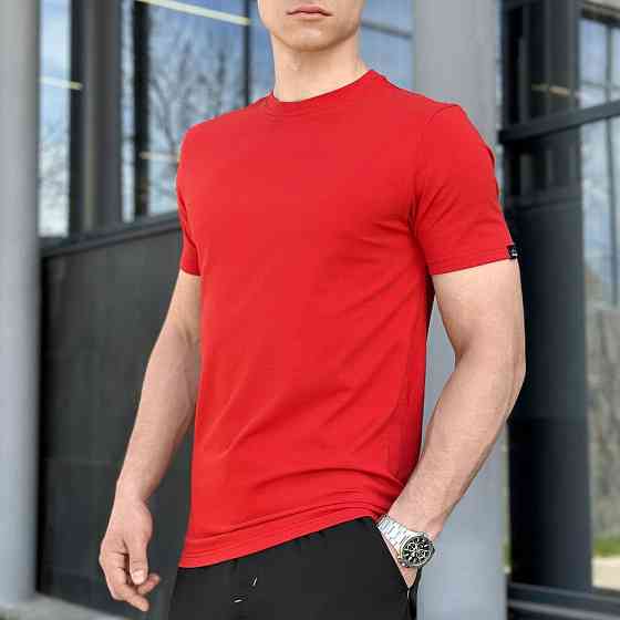 Мужская хлопковая футболка Pobedov Peremoga красная Киев