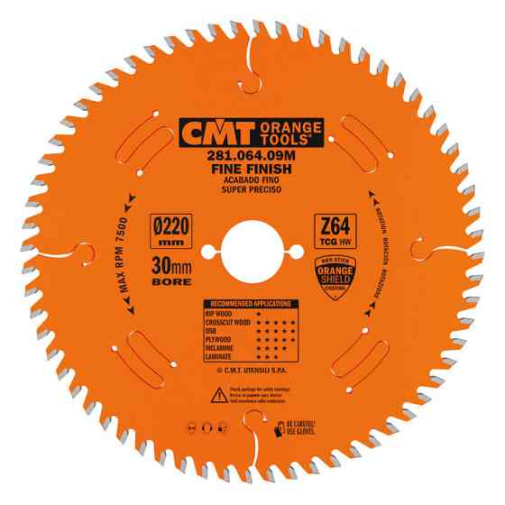 Пильний диск по ДСП та ламінату CMT 220x30x64z K3.2/2.2 (281.064.09M) Одеса