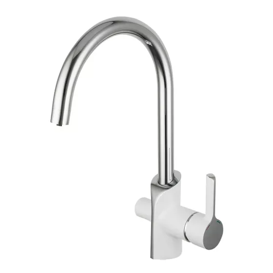 Змішувач для кухні з підключенням до фільтру GAPPO G4303-8, білий/хром Київ