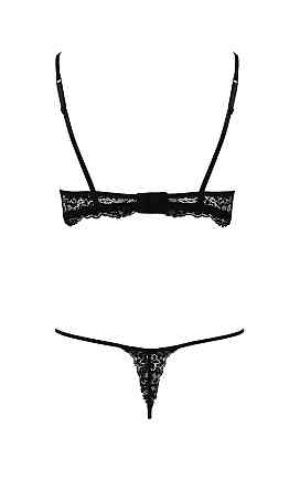 Комплект белья с декоративным элементом VERONIQUE SET black S/M - Passion Sex Aura Киев