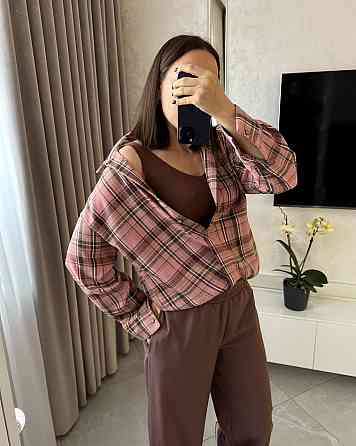 Женская повседневная рубашка в клетку на пуговицах Одесса