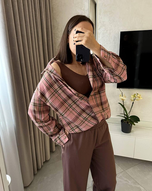 Женская повседневная рубашка в клетку на пуговицах Одесса - изображение 4