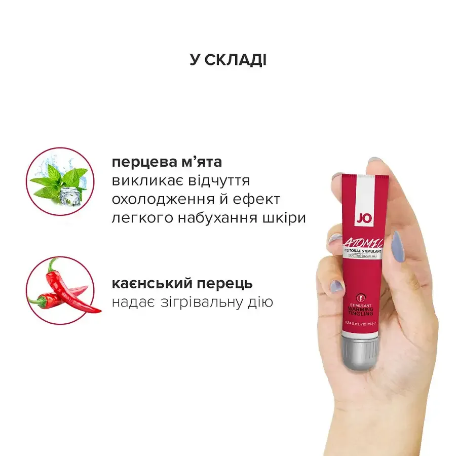 Збудливий гель для клітора System JO ATOMIC WARMING (10 мл), розігрівальний Львов - изображение 5