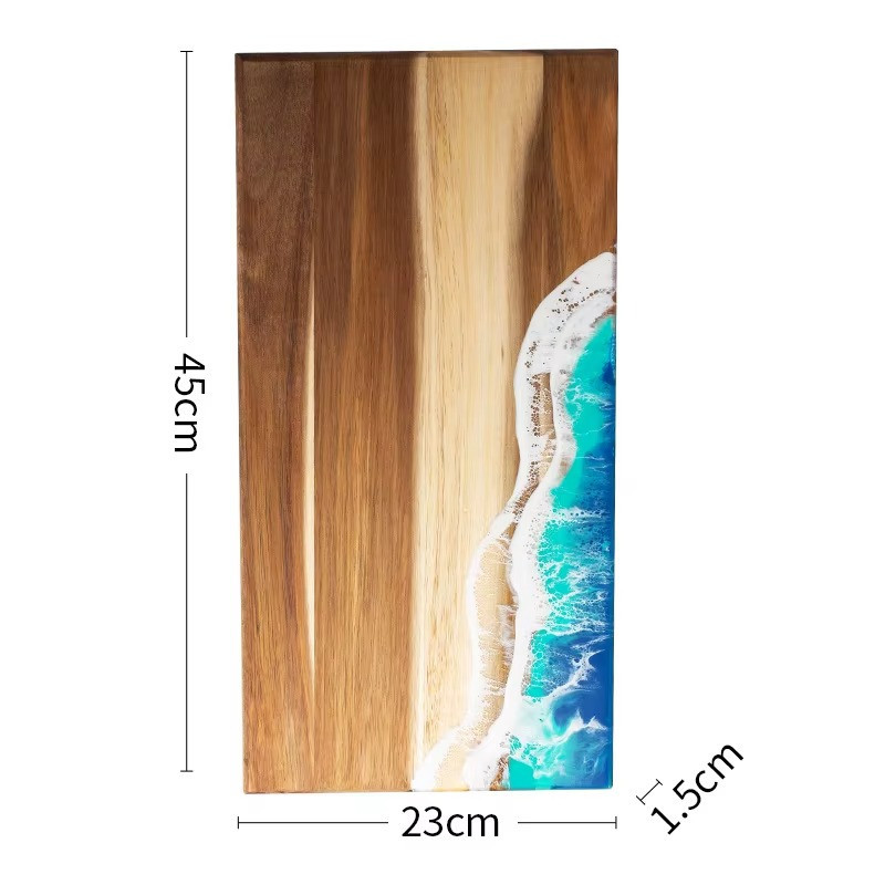 Обробна дошка для кухні з бамбука, дошка на кухню для оброблення з візерунком морської хвилі бамбукова 45 х 23 см Кам'янець-Подільський - фото 2