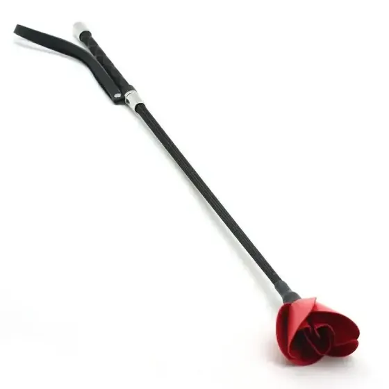 Стек Liebe Seele Flower Rhythm - Black and Red Leather Flowers Riding Crop Львов