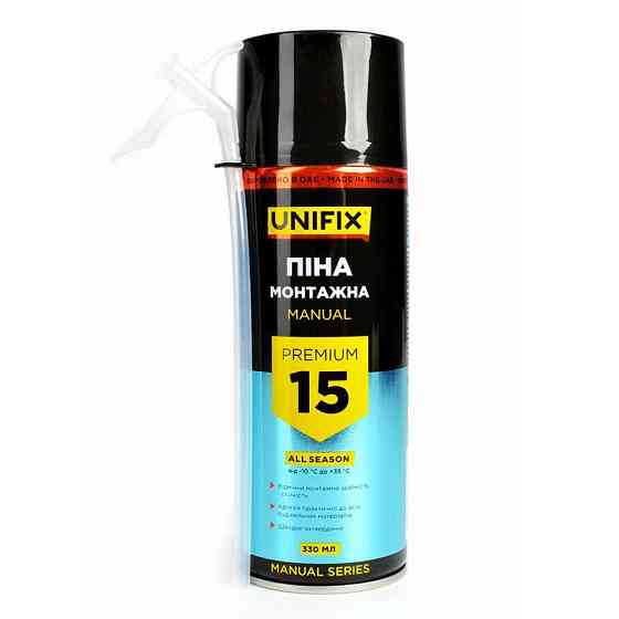Піна монтажна ручна Всесезонна 15л 300 мл UNIFIX Харків