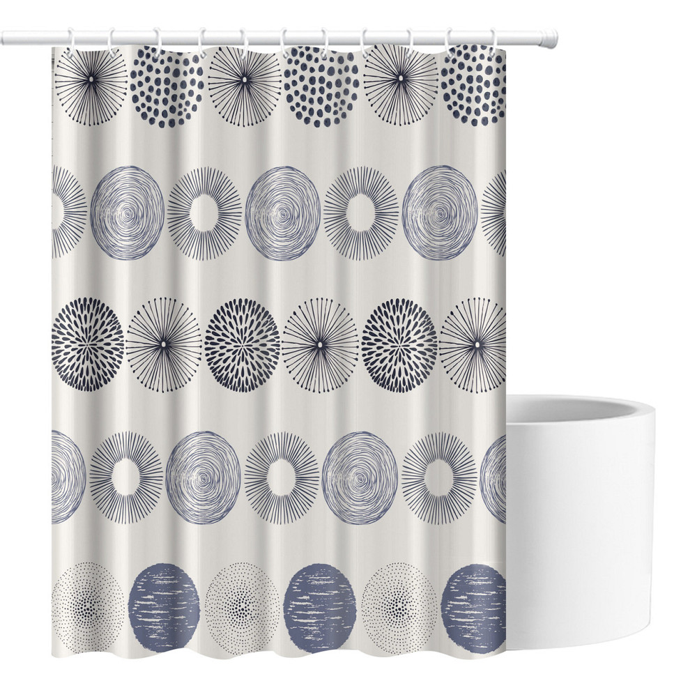 Шторка для ванны из полиэстера водонепроницаемая Bathlux 180x180 см с кольцами, занавеска для ванной комнаты Каменец-Подольский - изображение 1