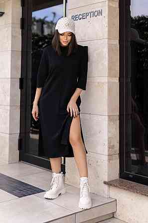 Трикотажное платье свободного кроя Berry 50-52, Черный Киев