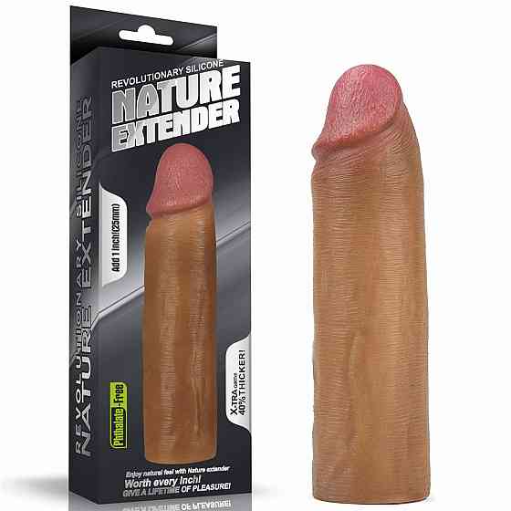 Насадка подовжуюча ADD 1 SILICONE EXTENDER Brown Sex Aura Київ