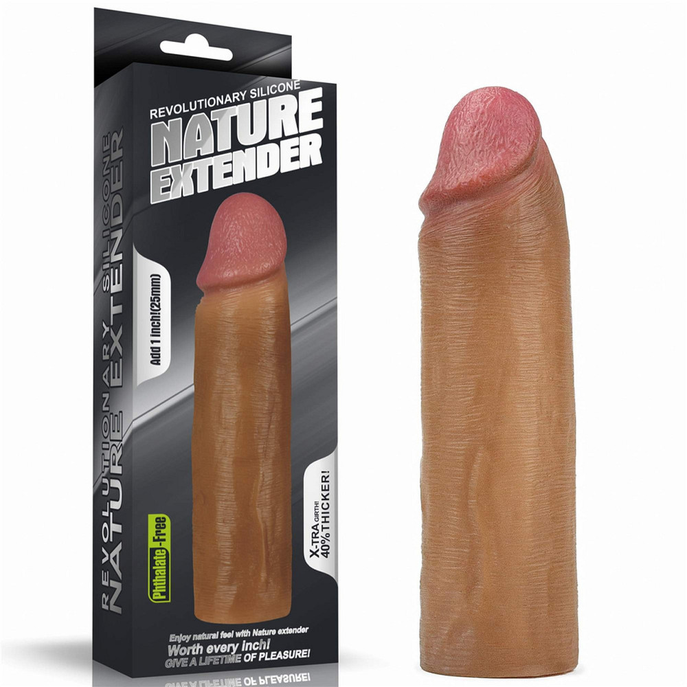 Насадка подовжуюча ADD 1 SILICONE EXTENDER Brown Sex Aura Київ - фото 2