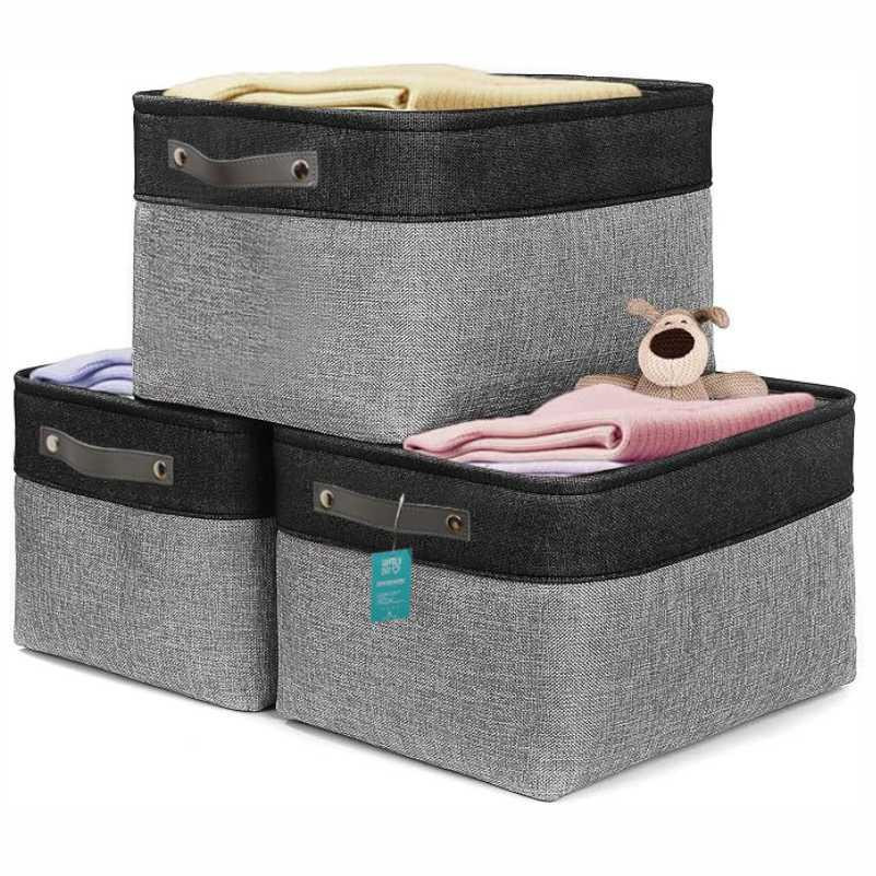 Набір Корзин Органайзерів Lovely Svi 3 шт : 38×28×24 см - Сіро- чорний Київ - фото 1