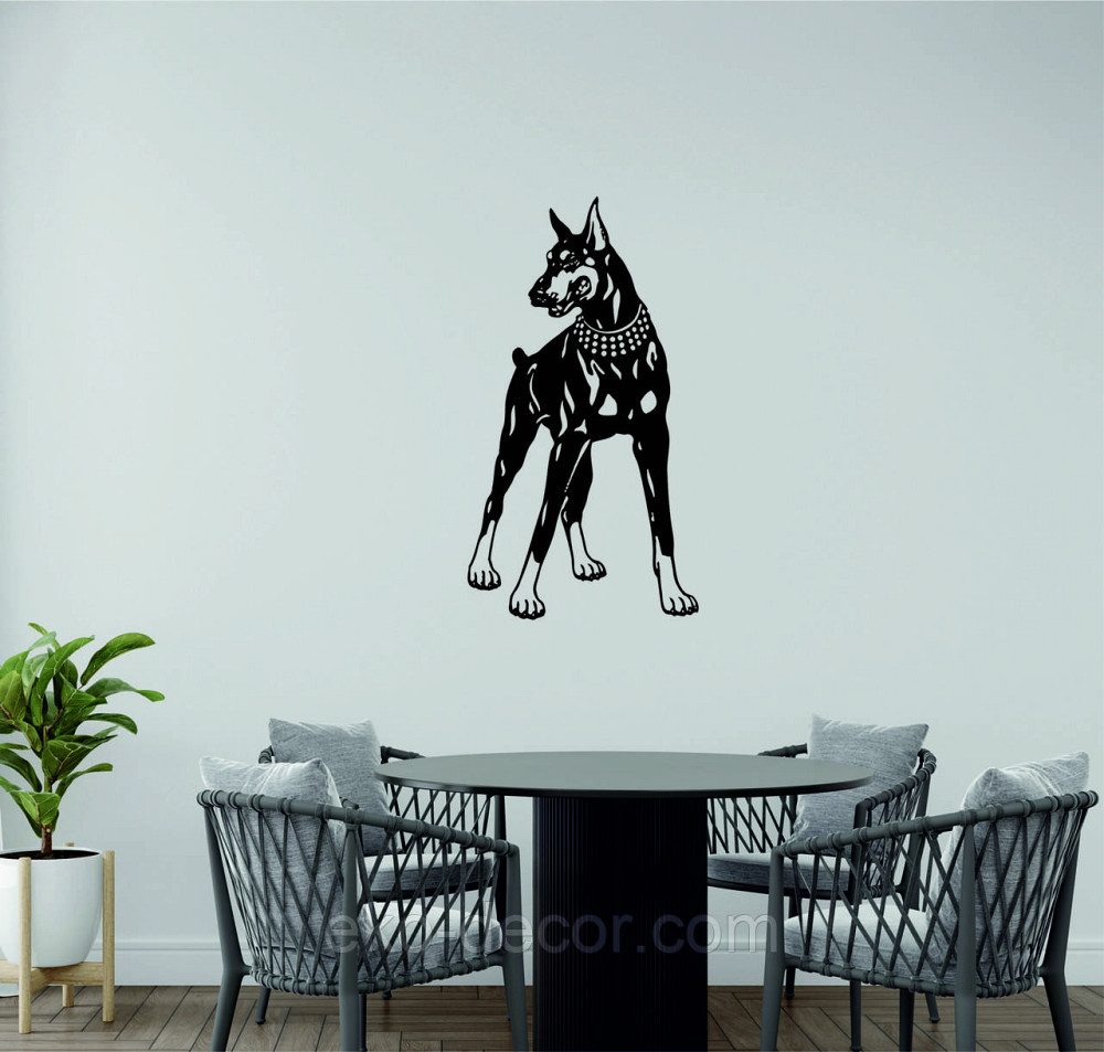 Декоративне настінне Панно «Доберман», Декор на стіну 110*59 см, Чорний Київ - фото 5