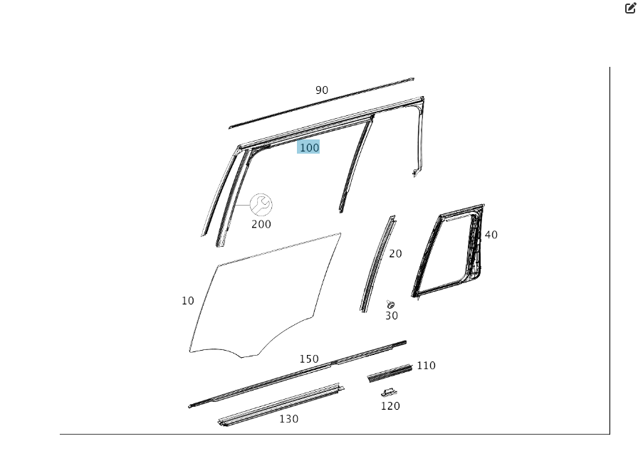 Mercedes-Benz  A2927350125 Гумове напрямне скло задніх лівих дверей GLE Coupe C292 Одесса - изображение 2
