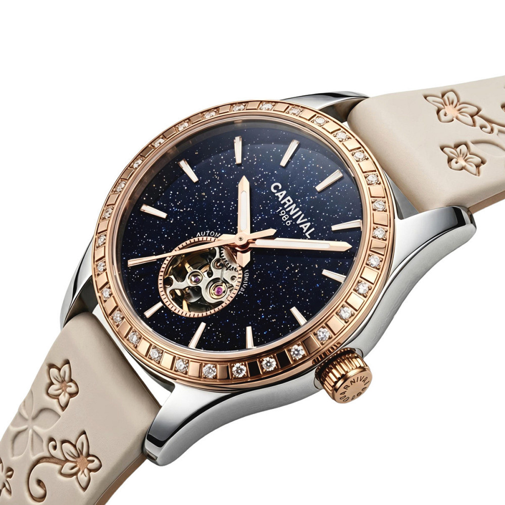 Часы женские механические Carnival Lady Elite Beige Flower (2 ремешка) Винница - изображение 1