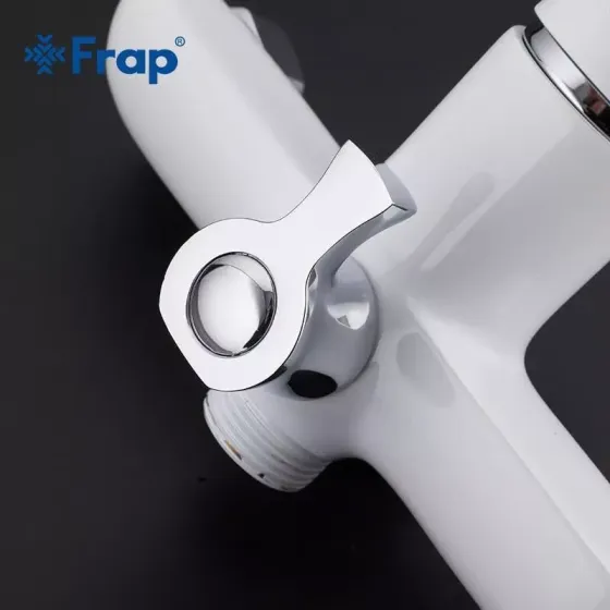 Змішувач для ванни з душовим гарнітуром Frap F2231 білий/хром Київ