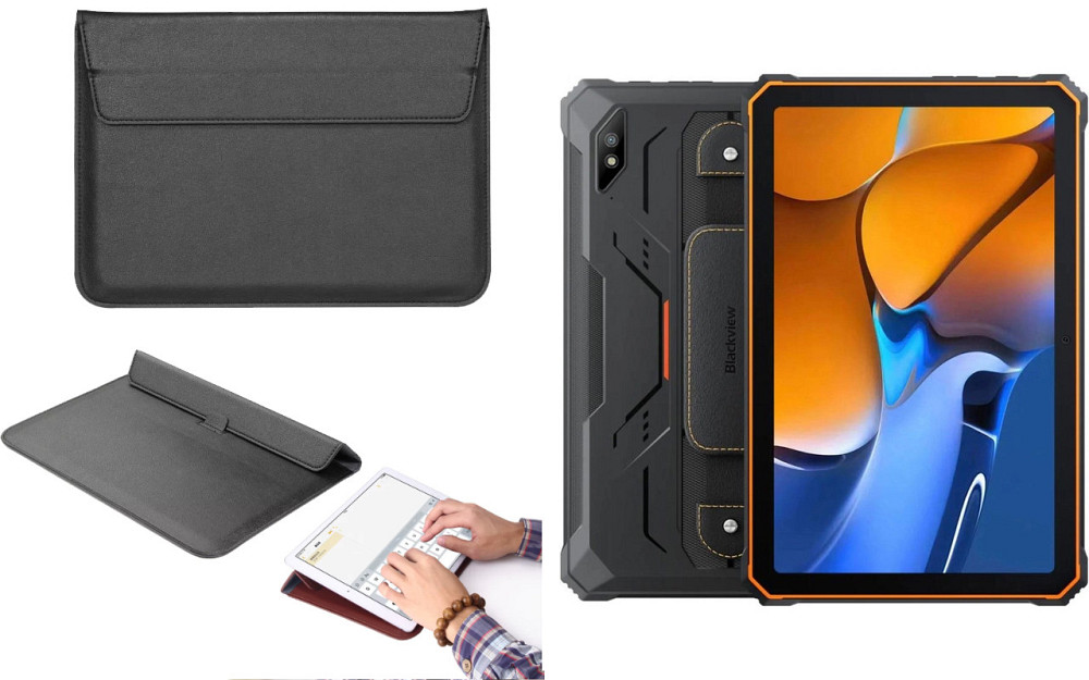 Чехол-конверт VitoCase для Blackview Active 8, 8 Pro, с функцией подставки для планшета Черный Киев - изображение 1